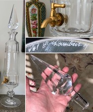 RARE HUGE 21” VAL ST LAMBERT Crystal APOTHECARY DECANTER DISPENSER SPIRE SIGNED
