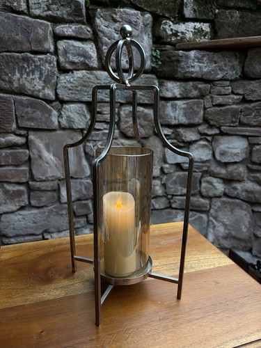 Tall metal glass hurricane - tall,