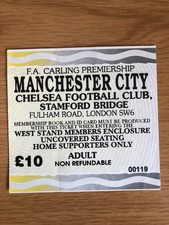 CHELSEA v MAN CITY 1995/96 MATCH TICKET MANCHESTER