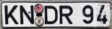German Konstanz  Pressed Aluminium Number Licence License Number Plate KN-DR 94
