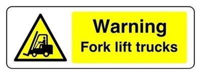 Warning fork lift - warning, trucks