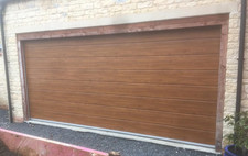 TECKENTRUP CARTECK OAK EFFECT SECTIONAL DOUBLE GARAGE DOOR INSULATED & MOTOR