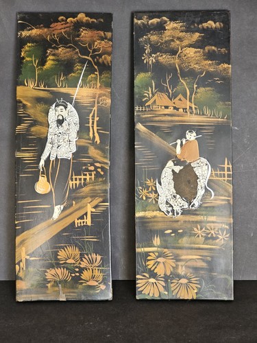 Antique pair shibayama - antique, wall