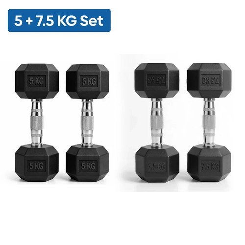 Hex dumbbell set 5kg - set,