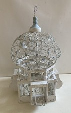 Vintage French Tunisian Balloon Bird Cage 28cmHx 18cmW shabby Chic Wood + Metal