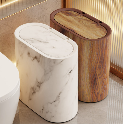 Wood grain design trash - grain, can