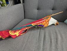 Vintage Hand painted Silk / Bamboo Chinese Eagle Kite / Decoration 36" Wings