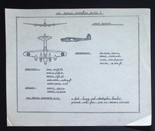 Original WWII Boeing Fortress B-17C Recognition Drawing – American Heavy Bomber