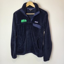 Patagonia Fleece Navy Womens Medium Long Sleeve Polartec Thermal Pro Retro NCA