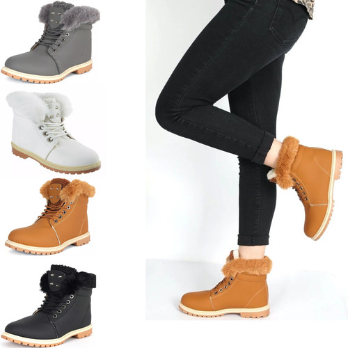 Womens fur lined ankle boots - womens,