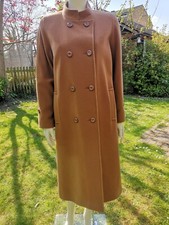 Wool & Cashmere blend coat UK 14 Camel brown made in England *DAMAGED* vintage