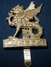 ANODISED WESSEX BRIGADE MILITARY CAP BADGE STAYBRITE GOLD TONE By JR GAUNT