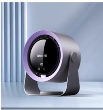USB Desk Fan with LED Display & 5400mAh Battery, 5-Speed Adjustable,
