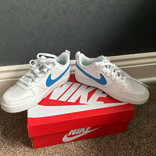 Nike white blue - nike, low-top