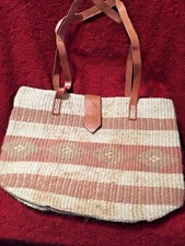 JUTE AND LEATHER STRIPED
