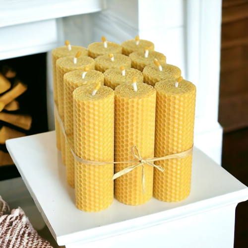 Handmade beeswax candle - handmade,