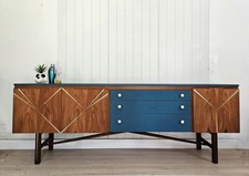 Teak Nathan Mid Century Sideboard Credenza In Blue/green