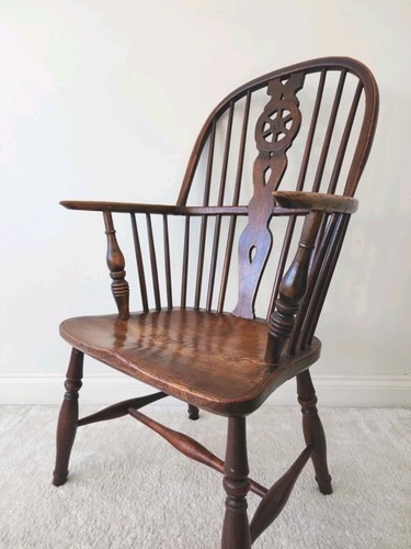 Antique c19th windsor wheel - c19th,
