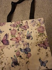 Hessian Fabric Butterfly Tote Bag Shopping Bag