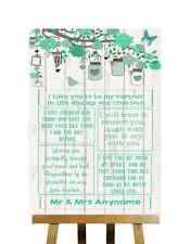 Green Shabby Chic Rustic Wood Effect Romantic Vows Personalised Wedding Sign