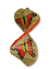 Wind Spinner Wooden Spiral Mobile Garden Ornament - Nat Butterfly Assorted Sizes