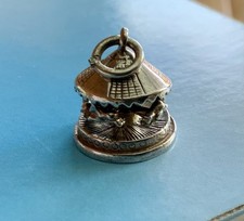 VINTAGE MERRY GO ROUND, CAROUSEL SILVER CHARM,FOR CHARM BRACELET 3.7g