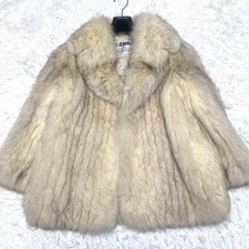 EMBA Volume Blue Fox Fur Coat L Fur Rare Color from JP