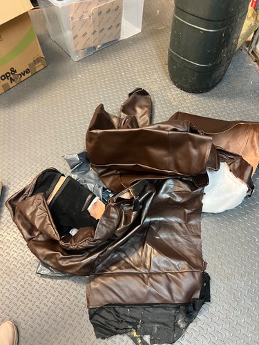 Genuine brown leather offcuts - leather,