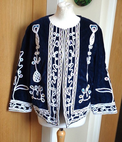 Monsoon navy and white velvet - navy,