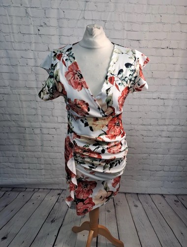 Floral dress white - dress, ruffle