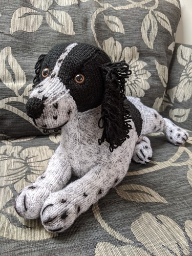 Hand knitted black and white - hand,