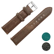 Genuine Leather Watch Strap Vintage Smooth Grain Luxury Premium Band 18 20 22 mm