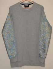 Womens Grey Markus Lupfer Sparkly Blue/Gold Back Sweatshirt Jumper UK Medium