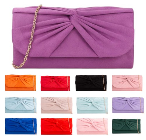 Women pleated suede clutch bag - clutch,