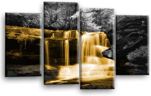Waterfall wall art orange - art,
