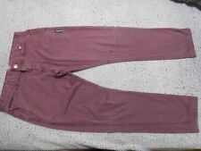 SONNETI. MEN'S SLIM LEG JEANS .BURGUNDY.BUTTON FLY  L 32".  W 32"