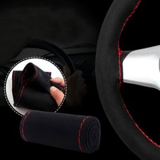 Car Steering Wheel Black Cover For 37-38CM DIY Hand Sewing Non-Slip Soft