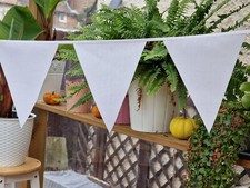 Plain White Fabric Bunting