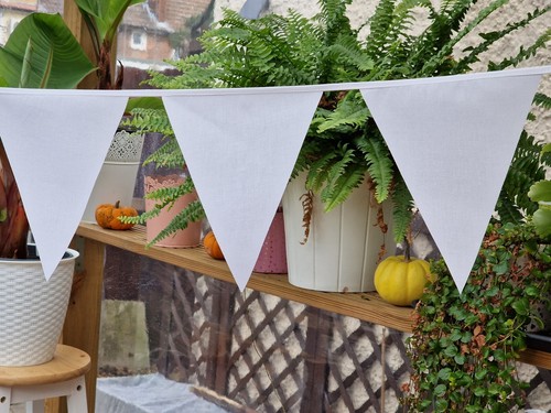 Plain white fabric - plain, bunting