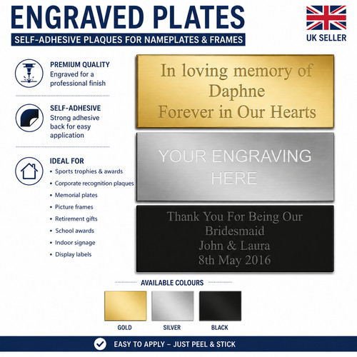 Engraved plate gold silver - gold,