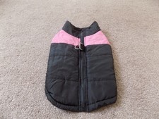 Pink & Black Quilted Look Dog Coat Size XL 15''