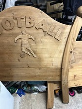 pine single football carved bed by steve allen, Restoration Project