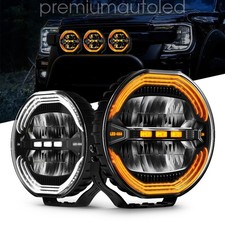 2X OSRAM LED BLACK 9" LED ROUND SPOT LIGHT SPOT LAMP DRIVING BEAM OFF ROAD TRUCK
