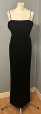 Vintage Betsy & Adam Black Velvet Crystal Neckline Evening Dress Size 10 (US 6)