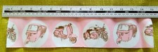 Piece Vespa Ape Van Piaggio Motorbike Oilcloth fabric offcut  36x8cm Remnant 