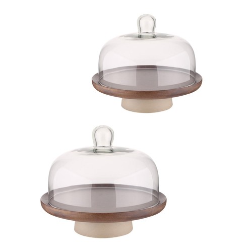 Wood cake stand with - cake,