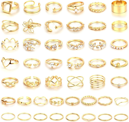 Gold knuckle rings set for - gold,