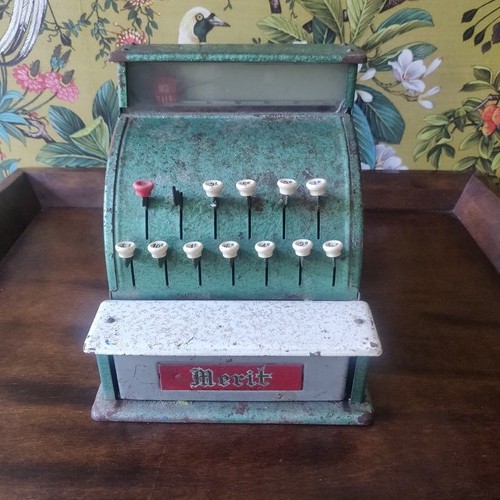 Vintage merit metal toy cash