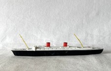 Vintage ~14cm Hong Kong Made Model Twin Funnels Black White Plastic Tanker Ship