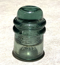 Glass Telephone Insulator AGEE - Aqua Green Vintage Very Good Condition & Colour